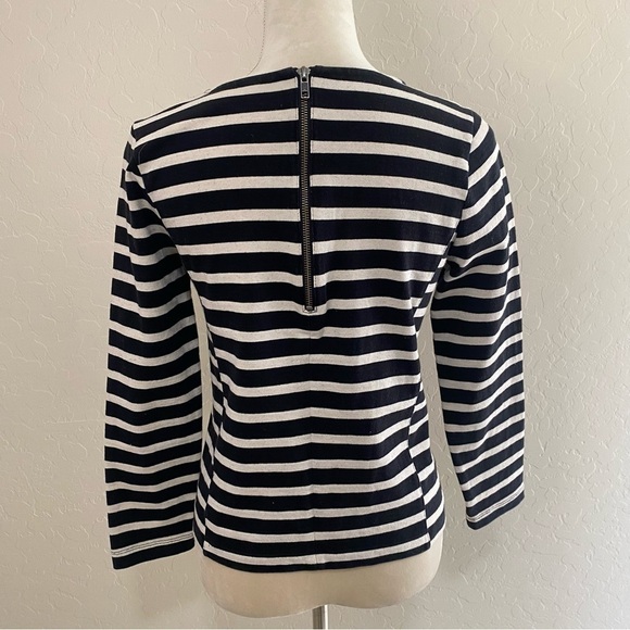 J. Crew black and white striped long sleeve top Size S - Picture 5 of 6
